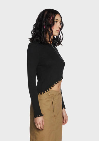 Totally Uninterested Cropped Sweater
