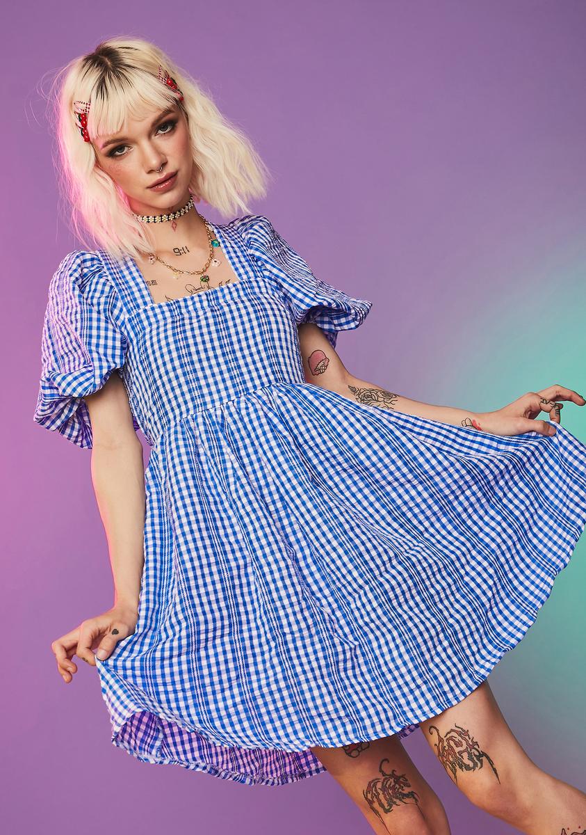Arms Wide Open Gingham Dress