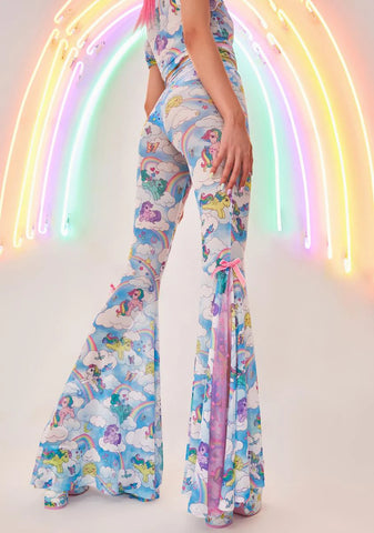 Rainbow Chaser Mesh Flare Pants