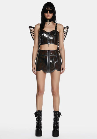 Dark Butterfly Supreme Glitter Mini Skirt