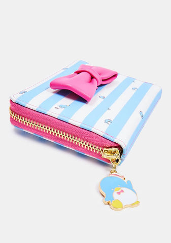 Sanrio Tuxedo Sam Striped Zip Around Wallet