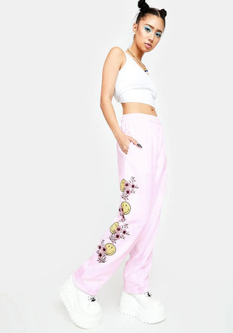 X Smiley Happy Bouquet Sweatpants