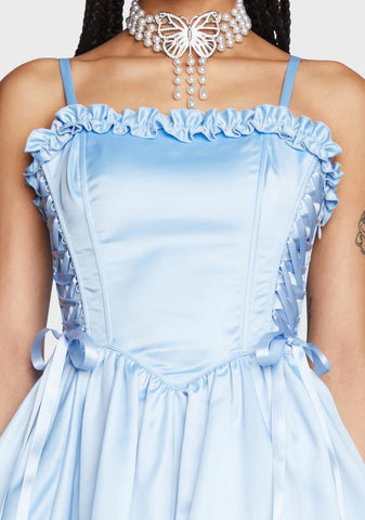 Takes The Cake Mini Dress - Light Blue