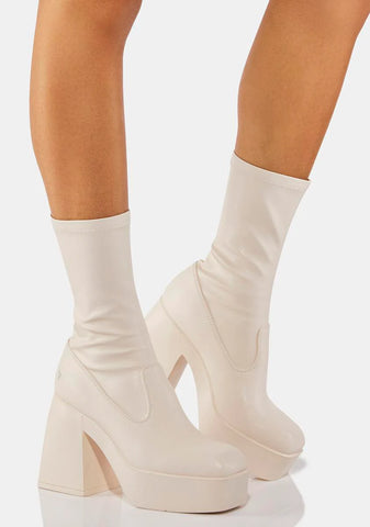 Baddest Buttermilk Sock Boots