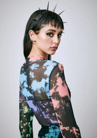 Our Time Now Tie Dye Mesh Top