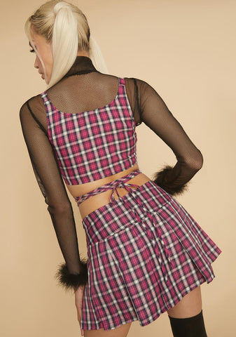 Snapshot Saver Plaid Mini Skirt