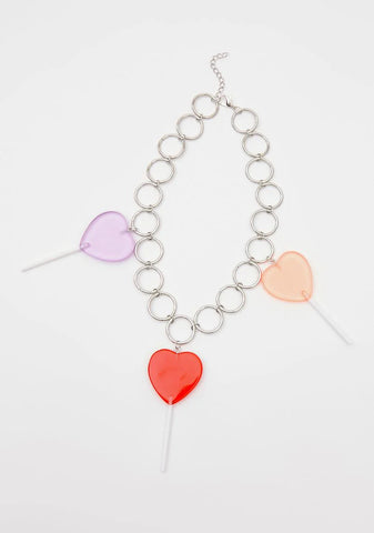 Sweet To Eat Lollipop Necklace
