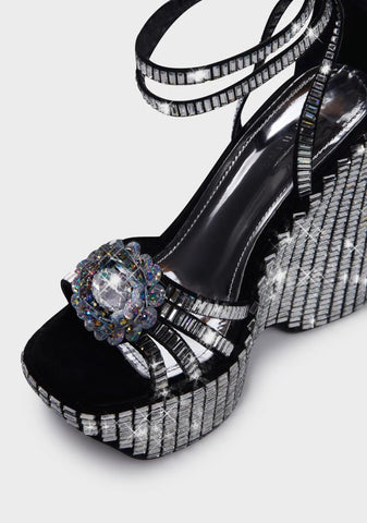 Rosalia Platform Sparkle Wedges