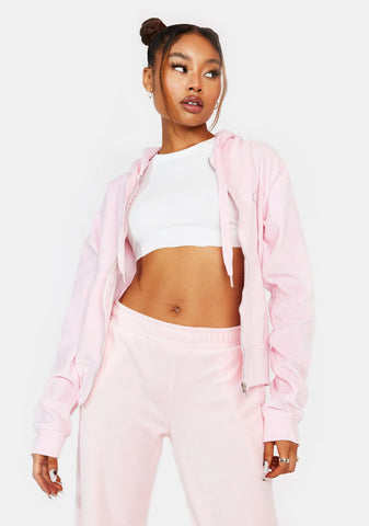 Cropped Zip Up Hoodie