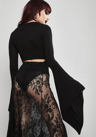 Tragic Prayer Bell Sleeve Top