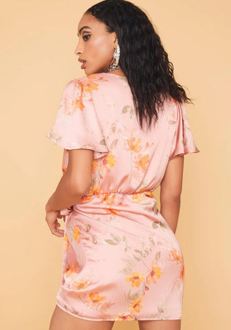 Out On The Town Satin Mini Dress