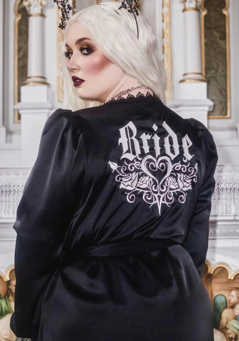 Plus Awaited Arrival Satin Robe