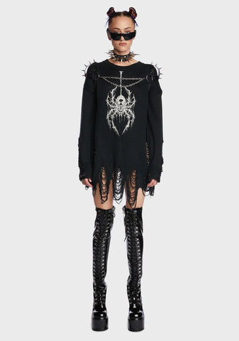 Weeping Widow Embroidered Sweater