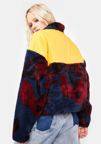 Navy Sativa Sherpa Fleece Pullover