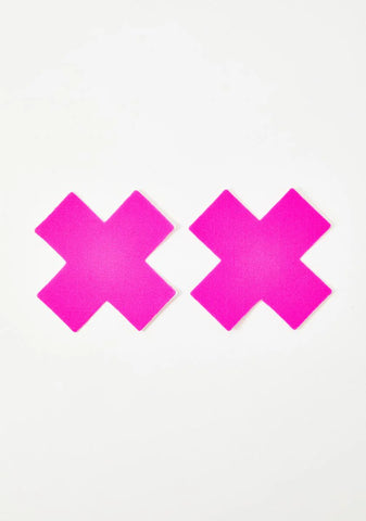 Neon Pink Cross Pasties