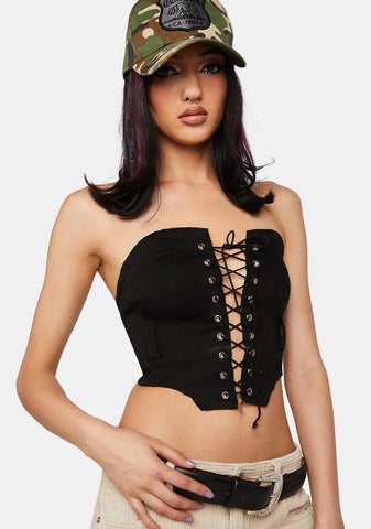 You're A Jean-ius Denim Corset Top