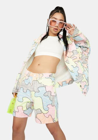 Write About Now Scribble Boyfriend Shorts