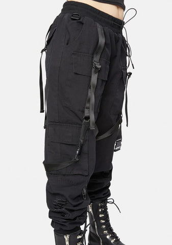 Synth Unisex Strappy Washed Cargo Pants
