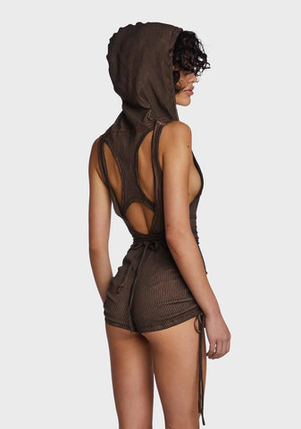 Echo Ribbed Hooded Romper