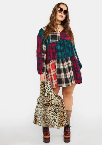 Plus Better Together Plaid Mini Dress