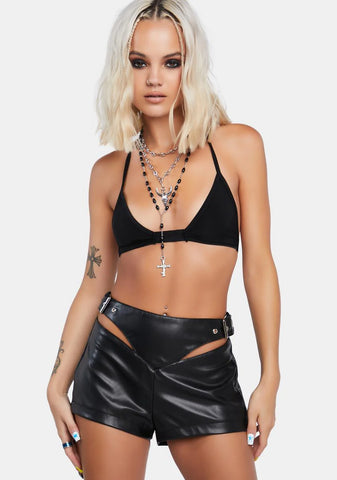The Devil's Reject Vegan Leather Shorts
