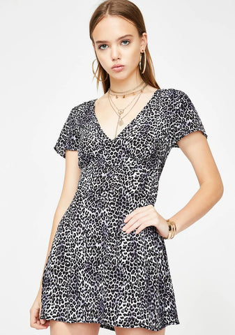 Grey Leopard Elara Dress