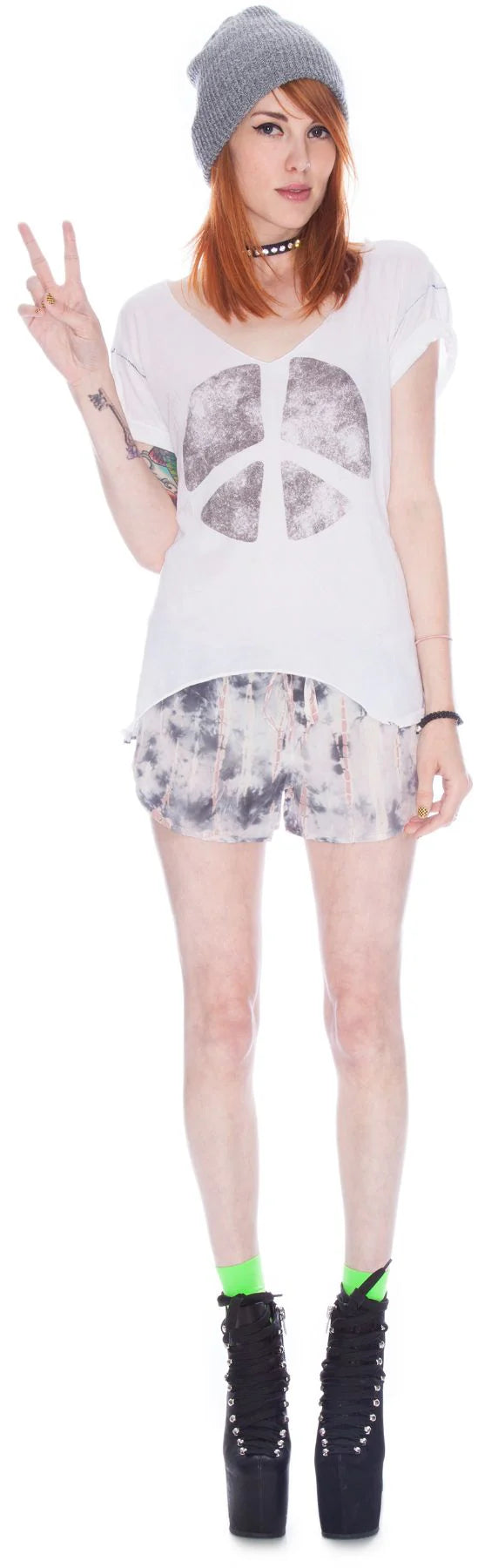 Tie Dye Silk Mini Shorts