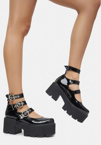 Oblivion Chunky Platform Mary Janes