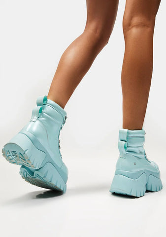 Baby Blue Gooey Platform Boots