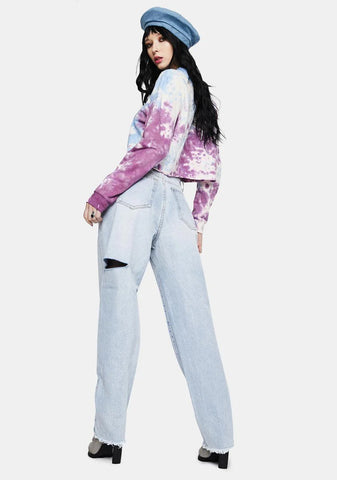 Thigh Slash Baggy Jeans