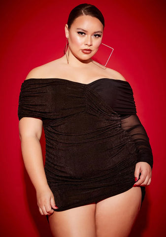 Plus Bad 'N Badder Off Shoulder Mini Dress