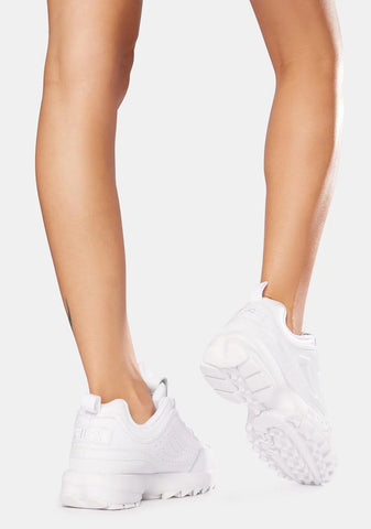 Triple White Disruptor II Premium Sneakers