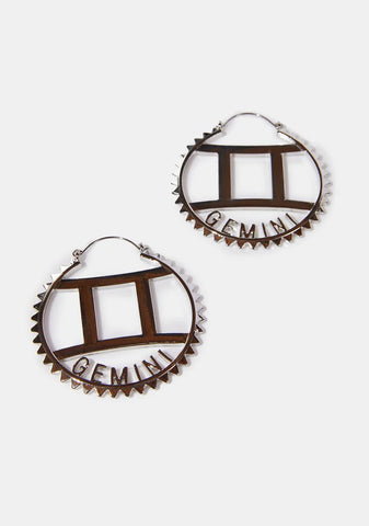 Reppin' Gemini Hoop Earrings