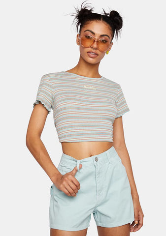 Blue Fade High Rise Carpenter Shorts