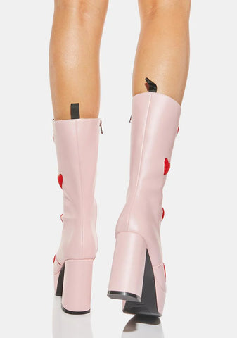 Pink Believe That Platform Boots