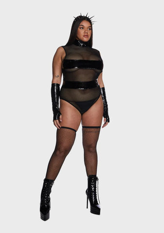 Plus Banned Behavior Vinyl Bodysuit