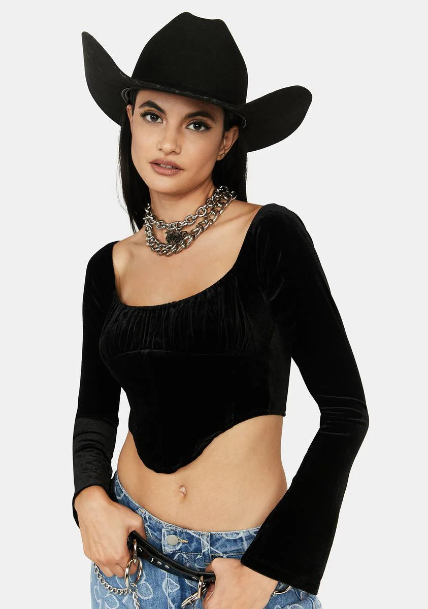 Bad For Life Long Sleeve Corset Top