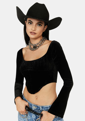 Bad For Life Long Sleeve Corset Top