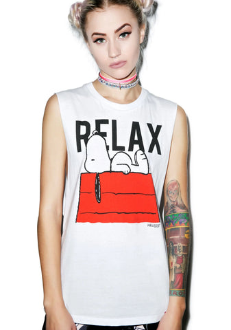 Snoopy Relax Muscle Tee - Black
