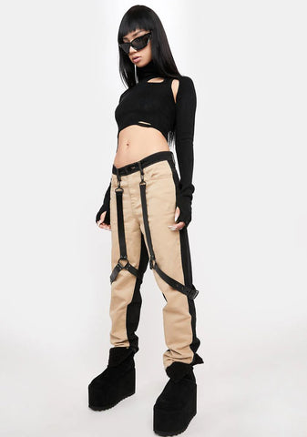 Atmosphere Two-Tone Harness Jeans