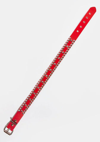 Red Star And Circle Stud Belt