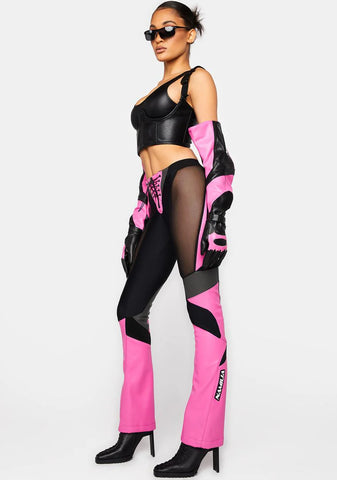 Pink Moto Mesh Pants