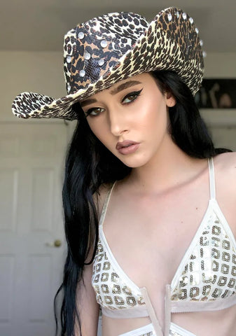 Diva Down Under Leopard Cowboy Hat
