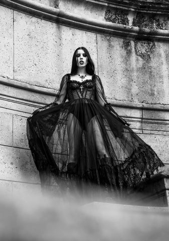 Dance With Death Maxi Dress - Black