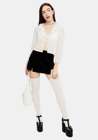 Milk N' Cookies Velour Mini Skirt