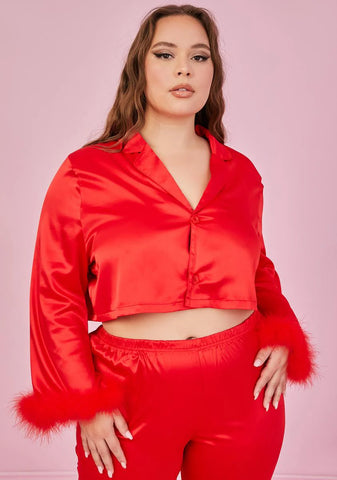 True Lover's Quarrel Satin Pajama Shirt