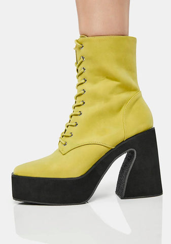 Sage Unfazed Babe Platform Boots