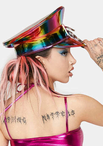 Rainbow Layered O-Ring Captain Hat