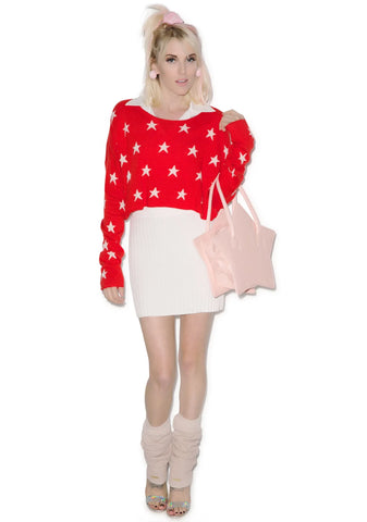 Starlight Cropped Billy Sweater - Dark Pink