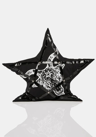 Ave Satanas Gothic Pentagram Pillow